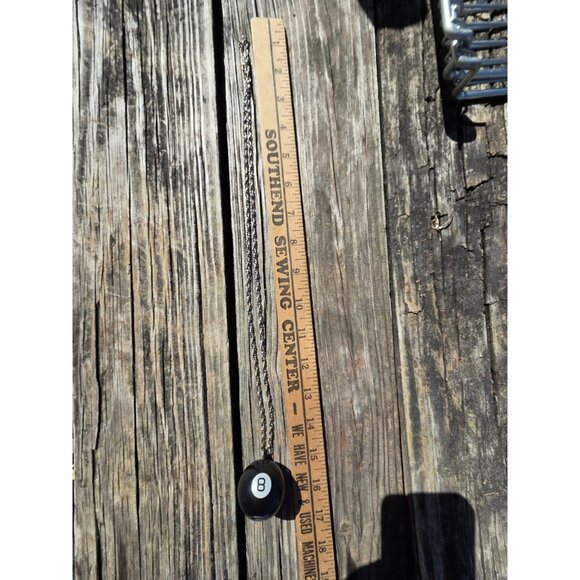 Vintage Retro Magic 8 Eight Ball Pendant Necklace 30 Inch Silver Chain Fortune - Picture 7 of 7